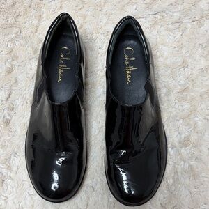 Cole Haan Shiny Black Slip-On Shoes